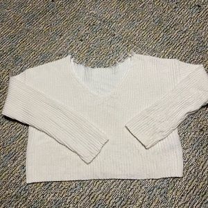 Off white distressed sweater